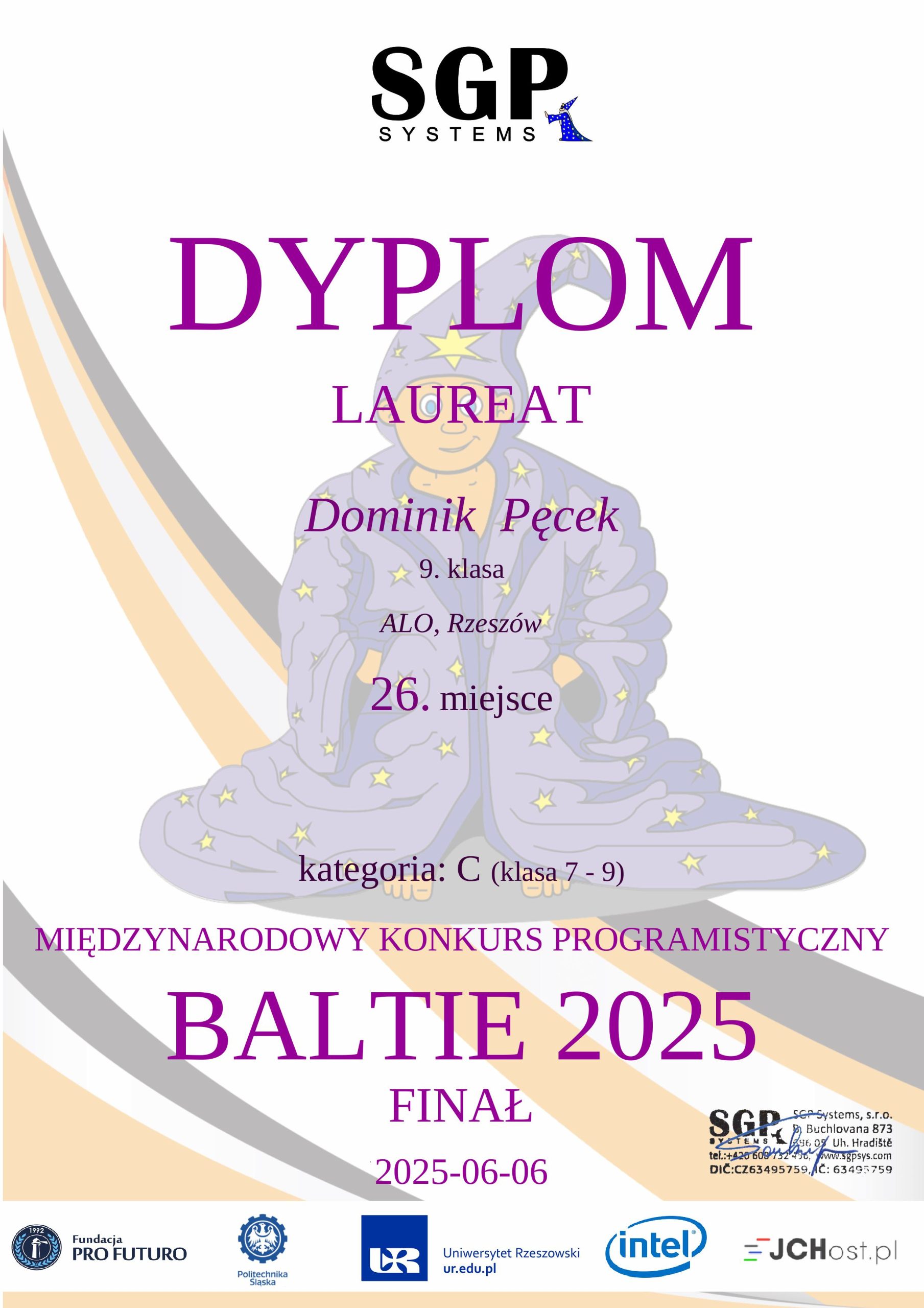 diploma - B25 W - Dominik Pęcek