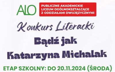 VII Konkurs Literacki „Bądź jak Katarzyna Michalak” dla uczniów szkół podstawowych